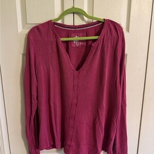 NWT Pilcro Deep Pink Long Sleeve V-Neck Top